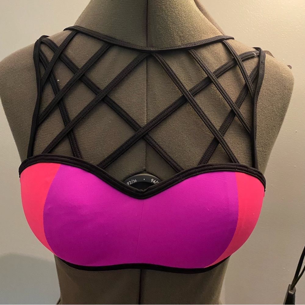 Victorias Secret PINK Neon Cage Padded Bikini Bathing Suit Top